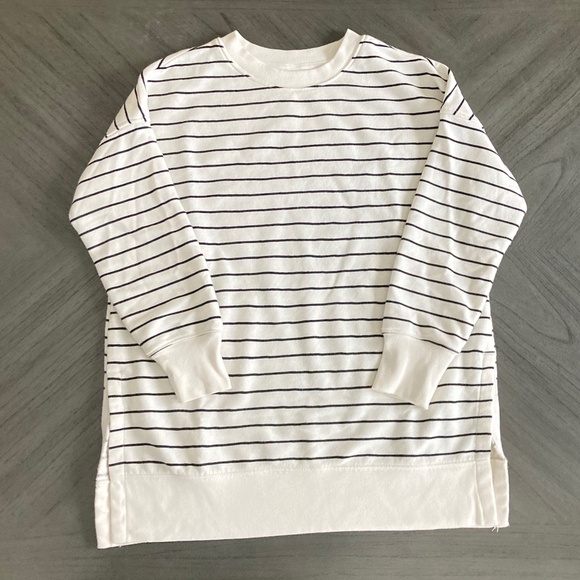 Old Navy Tunic Sweatshirt Stripe French Terry Crewneck Top - Picture 2 of 6